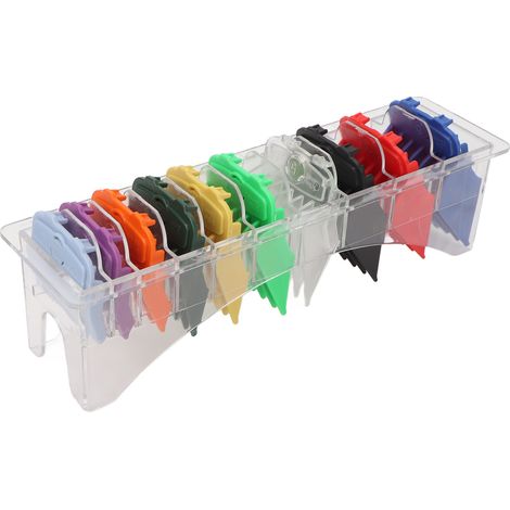 10 Guides de tondeuse cheveux colorés, peignes ronds portables, protections coiffeur, lot de 10 pièces (1/5)