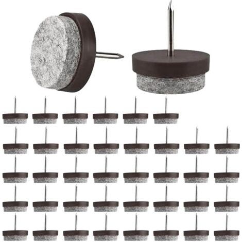40 Pièces Patin Chaise a Clouer 22 Mm Patins Glisseurs Rond avec Clous Patin Meuble a Clouer Patin en Feutre a Clouer Clous Patins de Meuble Pieds Cloués pour Meubles Tampon Protecteur Meuble (1/5)