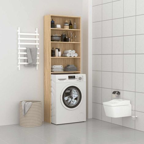 Waschmaschinenschrank Sonoma-Eiche 64x24x190 cm
