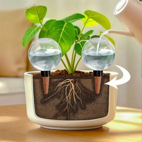 2 Pots de fleurs décontractés à arrosage automatique de 500ml, dispositif d'infiltration auto-arrosant pour petites plantes succulentes (1/5)