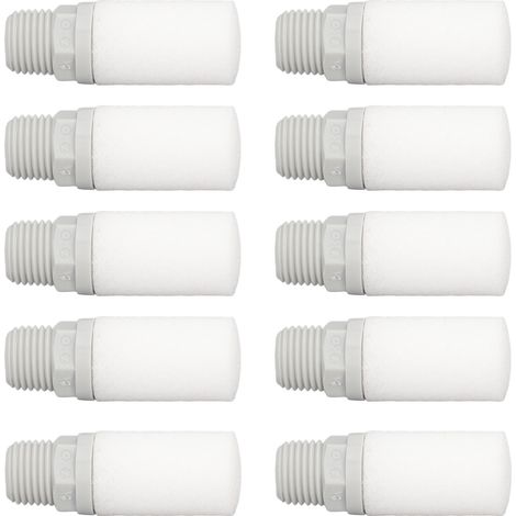 10 Stück pneumatische Schalldämpfer G1/4 Zoll Auspuffrohranschluss Geräuschfilter PP Schalldämpfer für Zylinder (1/5)