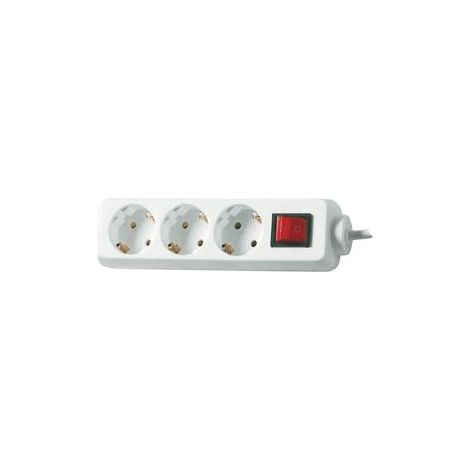 REV Tischsteckdose 3fl., 5KS Sch, ws, 1,4 m (1/4)