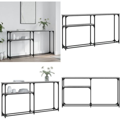 Table console sonoma gris 145x22,5x75 cm bois d'ingénierie - Table Basse - Table D'appoint - Meuble D'entrée - Table Console - Mobilier Industriel - Home & Living (1/5)