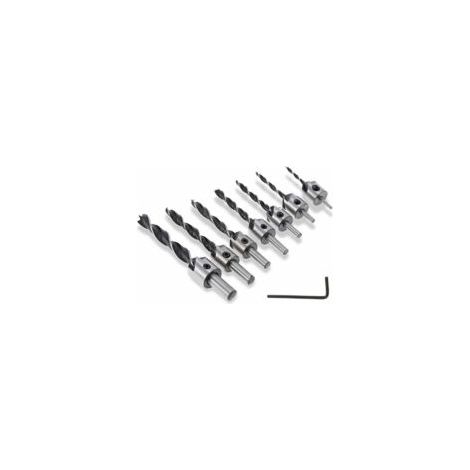 JOORRT Confezione da 7 punte da trapano coniche fresate in HSS per lavorazione del legno, alesatore per smussatura, punte da trapano per lavorazione del legno 3-10 mm - Crezuo