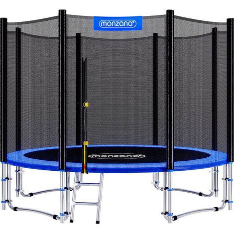 Trampoline extérieur rond Ø305cm – Charge max 150kg – Hauteur 240cm – Filet de sécurité renforcé – Échelle incluse – Certification TÜV SÜD GS (1/5)