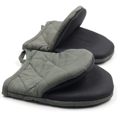 1 paire de gants de cuisine courts en silicone résistant à la chaleur jusqu'à 500 degrés,surfaces antidérapantes et gants à boucle de suspension,pour cuisson,grillades,barbecue,micro-ondes