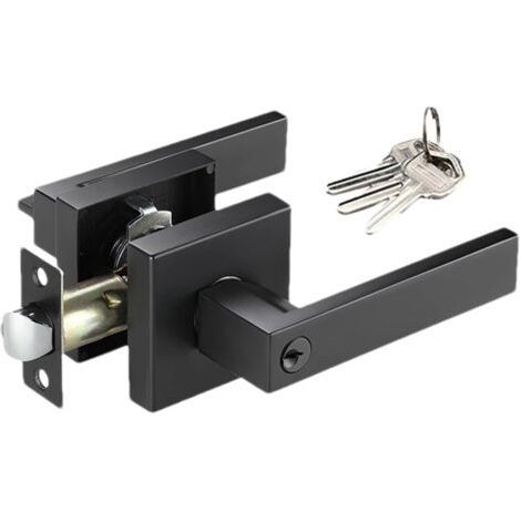Türgriff – Ansicht – Innentürgriffe mit Schloss, 3-Riegel-Türgriffset für Schlafzimmer, Haustür, Tor, Garage (1/5)