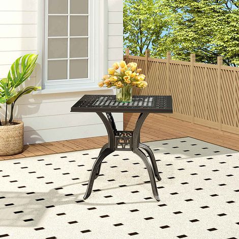 Black Cast Aluminum Outdoor Dining Table (1/5)