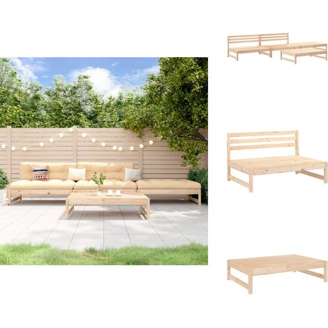 Salon de jardin 4 pcs bois massif de pin - Salon De Jardin - Mobilier De Jardin - Ensemble Salon Extérieur - Meubles De Jardin En Bois - Salon De Jardin Design (1/5)