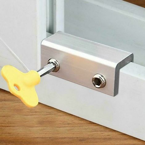 Sliding Window Lock - 4pcs Home Security Aluminum Sliding Window Locks Adjustable Sliding Door Frame Window Security Latch (B) (1/5)