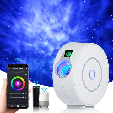 Projecteur Galaxie Lampe, Planétarium Maison avec Application, Sync Musique, Mode Minuterie 24H, Luminosité Réglable, Nébulue pour Chambre Enfant Salle de Jeux (Carré) (1/5)