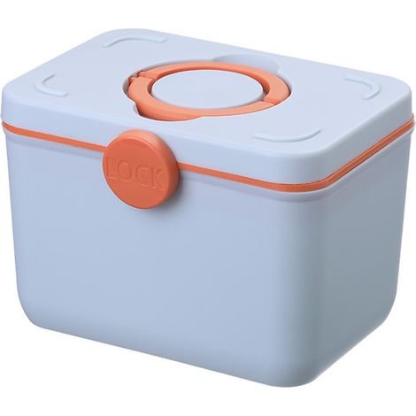 Kit De Premiers Secours - Boîte De Rangement Portable À Deux Niveaux - Avec Bac Amovible Et Poignée - 1 Pièce (1/5)