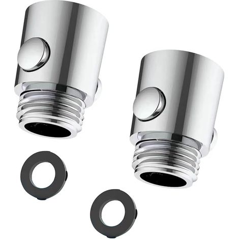 Lot de 2 valves d'arrêt pour douche - Limiteur de débit - Vanne d'arrêt de pommeau de douche - Valve de contrôle de débit pour pommeau de douche (1/5)
