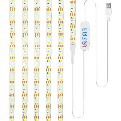 5V Ruban LED COB USB 3000K 2M, Lampe de Miroir LED 3 Couleurs (1/5)