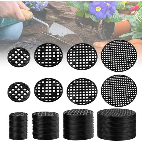 200 Pcs Grille Drainage Bonsaï, Rond Grille Pot de Fleur, pour Les Bonsaïs et Les Pots de Fleur(Φ 2.5/3.5/4.5/7.5 cm)