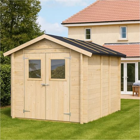 Casetta in legno 2x2,5 Per Attrezzi Jack con porta doppia finestrata 198x248 cm (1/5)