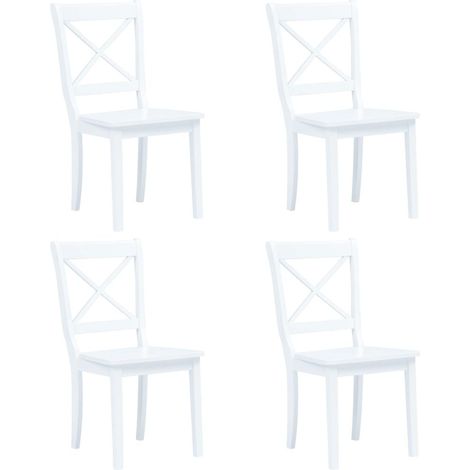 Chaise bois blanc hévéa massif Aero - Lot de 4 (1/5)