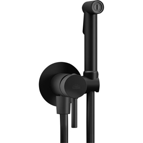 Conjunto de bidé empotrado negro mate con monomando y ducha Paffoni ZDUP110NO  Negro mate