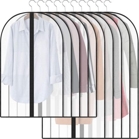 set De 10 Sacs Vtements (5 De 60 X 100 Cm) + 5 De 60 X 120 Cm) - Ensemble De Vtements De Manteau De Veste De Rangement Long Terme - Plastique Tr (1/4)