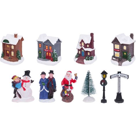 Village de Noël pour décoration Noël avec led - 14 pièces (1/5)