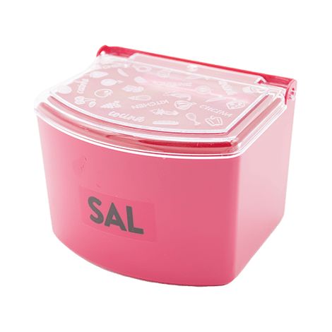 Salero plastico con tapa  Rosa (1/4)