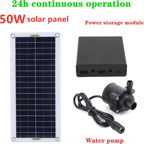(1 pièce 18 V 30 W) Pompe à eau solaire 30 W 800 L/h avec batterie externe - Pompe submersible ultra-silencieuse - Idéale pour bassin, fontaine de jardin et décoration (1/5)