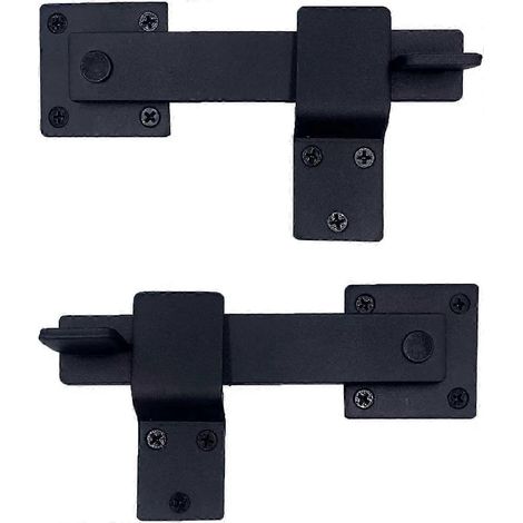Loquet de porte robuste en fer forgé de 5,5 pouces (1 pièce), verrou à bascule en métal massif pour portes de grange/clôtures en bois, ajoute plus de sécurité et d'intimité, noir. (1/5)