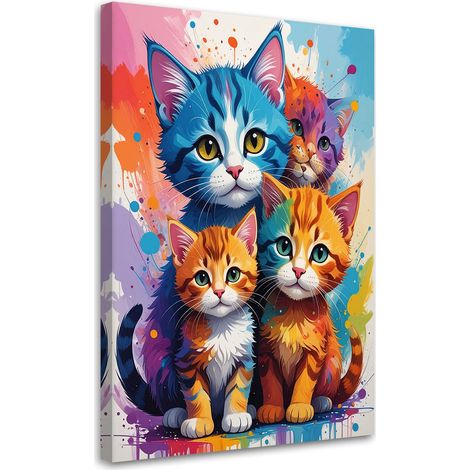 Wandbild Bunte Katzen Tiere 20x30 (1/5)