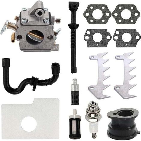 Kit Carburateur C1Q-S57B pour Tronçonneuse Stihl MS180 MS170 017 018 Remplacement C1Q-S57A avec Filtres et Bougie