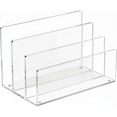 ® Porte-Lettres en Acrylique à 3 Compartiments, 17x10,1x10,1 cm boîte de Rangement Transparente avec 5 mm, pour Lettres, courrier & Documents (1/5)