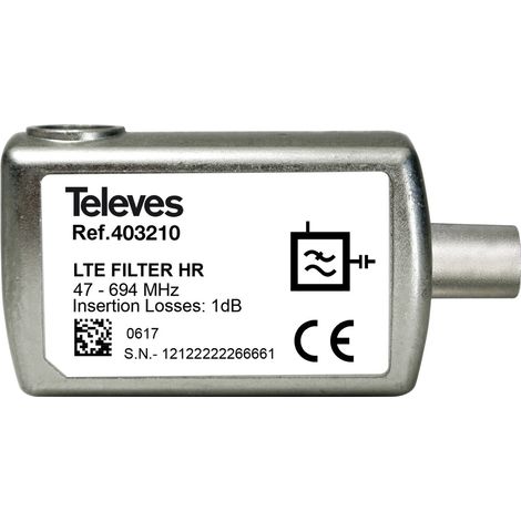 Filtro Lte700 5g Connettore Cei a spina 65db C21-48 47-694mhz 403210