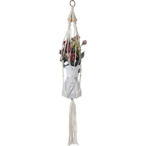 Wand-Pflanzenhalter Rebecca Mobili Tecolote 80x25x25 Polycotton Beige Boho