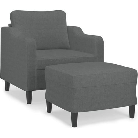 Maison Exclusive - Sessel mit Hocker Dunkelgrau 60 cm Stoff