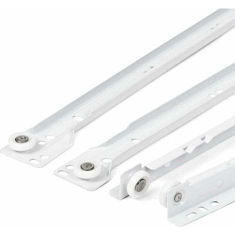 YMYNY Schubladenführungen 400 mm – 2er-Pack (1 Paar) weiße Schubladenführungsschienen, Teilauszug-Führungssystem – einfach zu montierendes Schubladenführungsset (1/4)