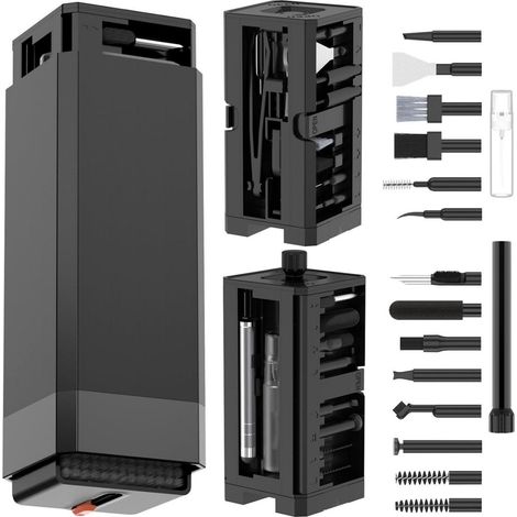 Kit De Nettoyage Pour Clavier - 32 Pièces - Pour Smartphone Tablet Ordinateur Portable Écran Caméra Casque - Noir (1/5)