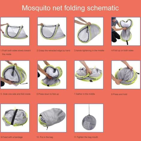 Tente de Voyage - - Pliable - Moustiquaire - Tissu léger - Pour Bébé 0-2 Ans (1/4)