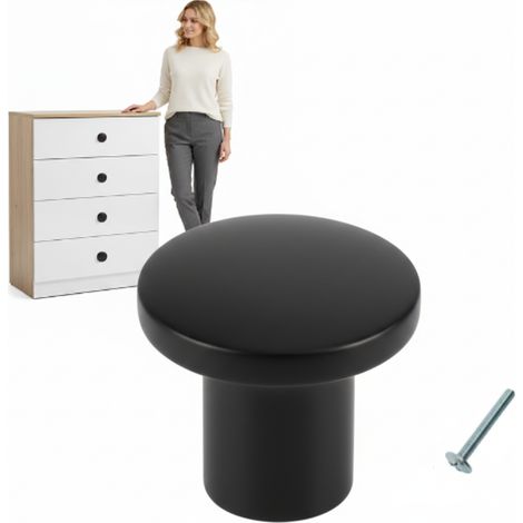 Möbelgriffknopf schwarz, modern und elegant, schwarz, AKS (1/5)