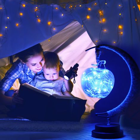 Fil de cuivre 20LED Pommes Lanternes Artisanales Corde Chanvre Fer Lampe de Nuit Chambre Bleu (1/5)