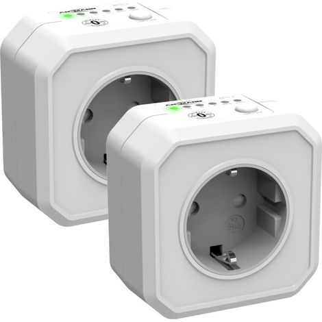 Ansmann – Prise à minuterie commutable 2500W – Compte à rebours – Économie d’énergie – Lot de 2 prises – Pour appareils en veille