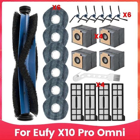 Zubehör für den Eufy X10 Pro Omni Staubsauger: Hauptseitenbürste, HEPA-Filter, Reinigungstuch, Staubbeutel (1/5)