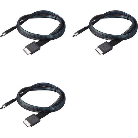 3x Oculink SFF-8611 zu SFF-8611 PCIE4.0 SAS 24 Gbit/s Datenverlängerungskabel (1 m)