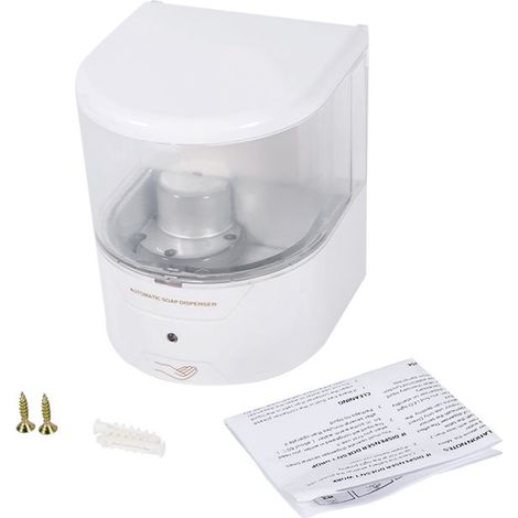 Weißer 600 ml ABS-Wand-Seifenspender mit automatischer Ausgabe und Etikett