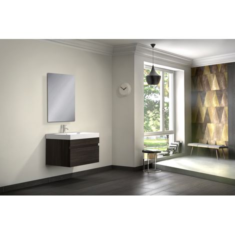 Badmöbel Set 2tlg Spiegel Waschtisch 70 cm trüffeleiche PARMA (1/5)