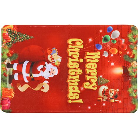 Rutschfeste Weihnachtsmatte mit Weihnachtsmann-Motiv für Bad und Küche (1/5)
