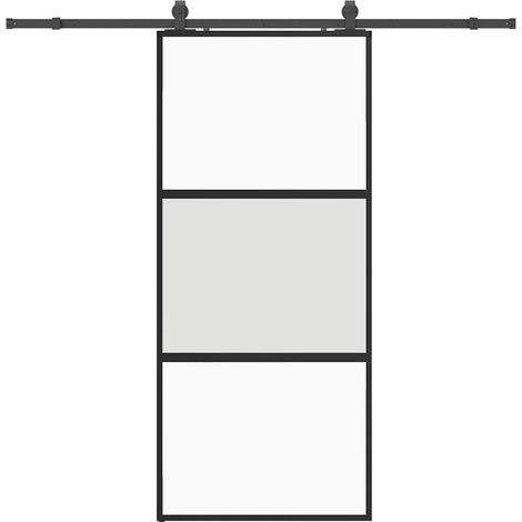 Maison Exclusive - Schiebetür mit Beschlag Schwarz 90x205 cm Hart