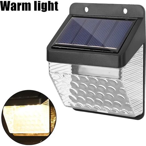(1 pièce - Lumière chaude) Lampe solaire murale LED 270° étanche pour jardin, balcon, escaliers, couloir, éclairage de sécurité avec détecteur de mouvement (1/5)