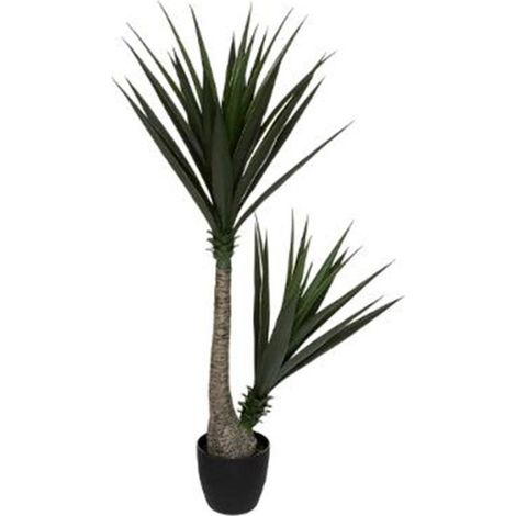 Plante Artificielle en Pot "Yucca" 130cm Vert & Noir (1/3)