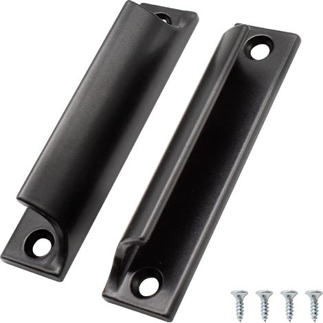 2 Pièces Poignée de Porte Coulissante, Aluminium Poignée Meuble, Poignee de Meuble Cuisine Noir, Disponible pour Portes de Balcon, Portes Coulissantes, Tiroirs (1/5)