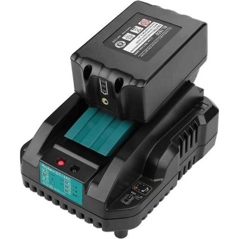 14,4V 18V Chargeur de Rechange pour Makita 14,4V 18V BL1850 BL1840 BL1830 BL1430 DC18RA DC18RC DC18RD DC18SF (1/4)