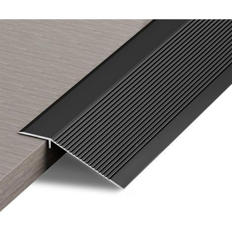 Bandes de transition de sol, bandes de seuil, rampes pour carrelage et sols composites, disponibles en hauteurs de 10 à 35 mm (noir, 0,9 m). (1/5)